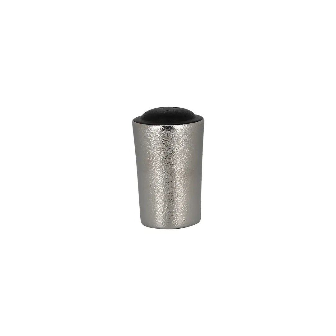 RAK Porcelain MFFDSS01SB Fusion Salt Shaker, 1‑3/4" Dia × 3‑1/8" H, Silver, 3" Height - 6/Case