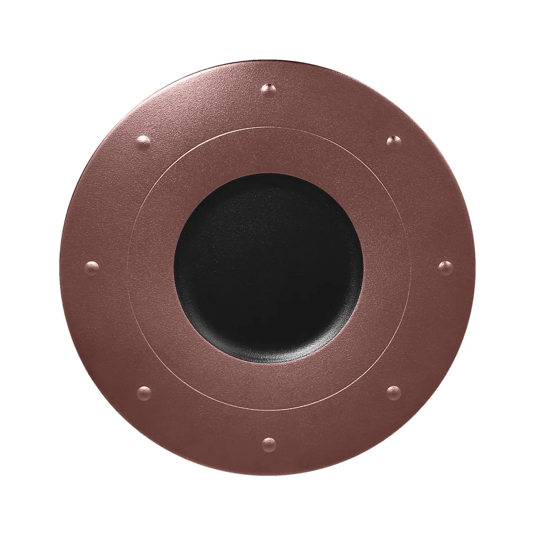 RAK Porcelain MFGDRP31BB Queen Plate, 12"-3/16" Round Wide Rim, Black Bronze Porcelain - 6/Case