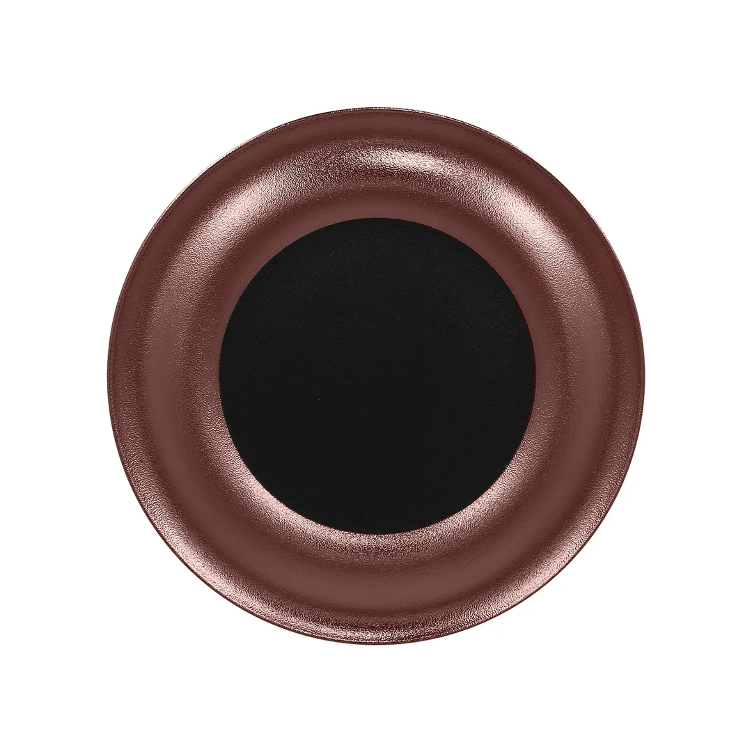 RAK Porcelain MFLRFP31BB - 12"-Diameter Round Flat Edge Porcelain Plate, Bronze Finish, 6/Case