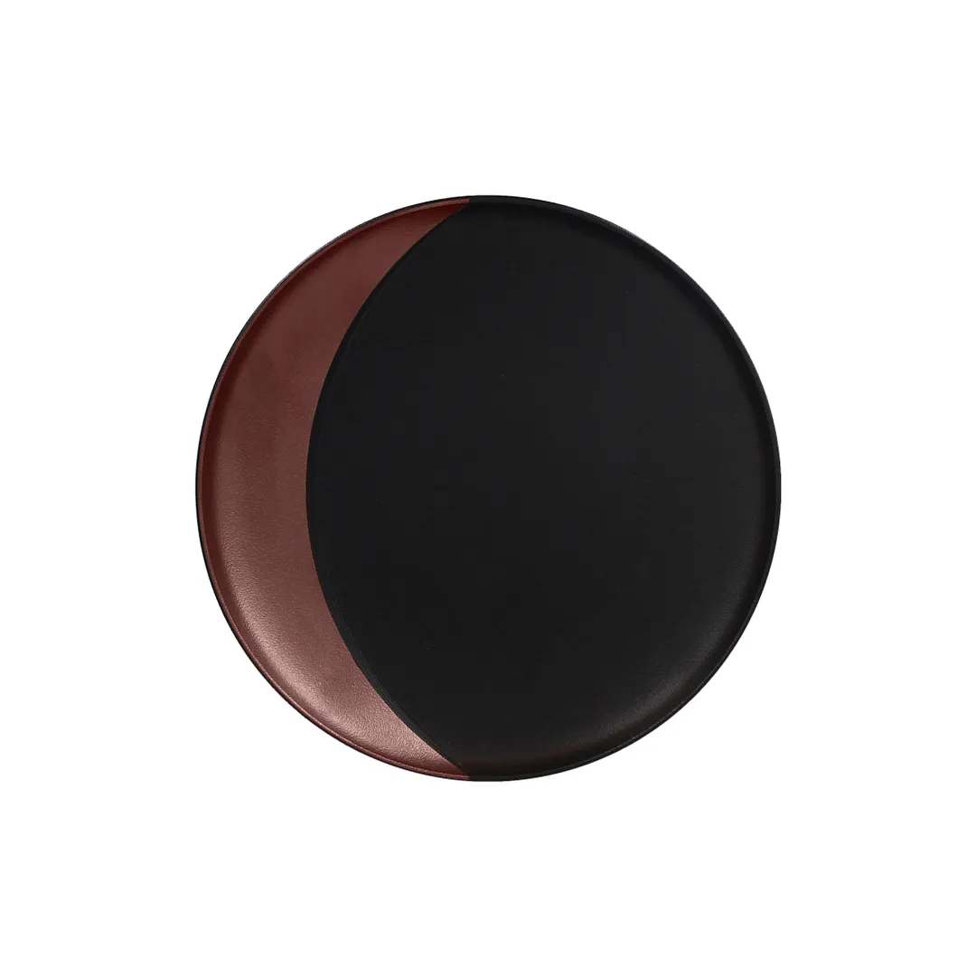 RAK Porcelain MFMODP24BB Fusion Moon Plate, 9.5" Round Deep Rim Black Bronze Finish - 12/Case