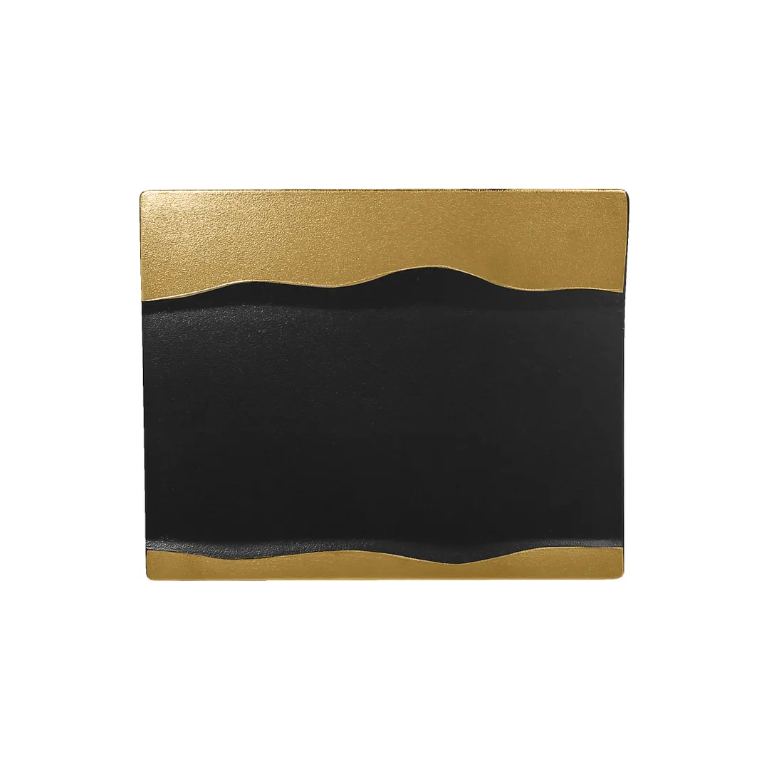 RAK Porcelain MFMRRP25GB Fusion Plate, 9"¾ x 7"⅞, Porcelain Black/Gold Finish - 12/Case