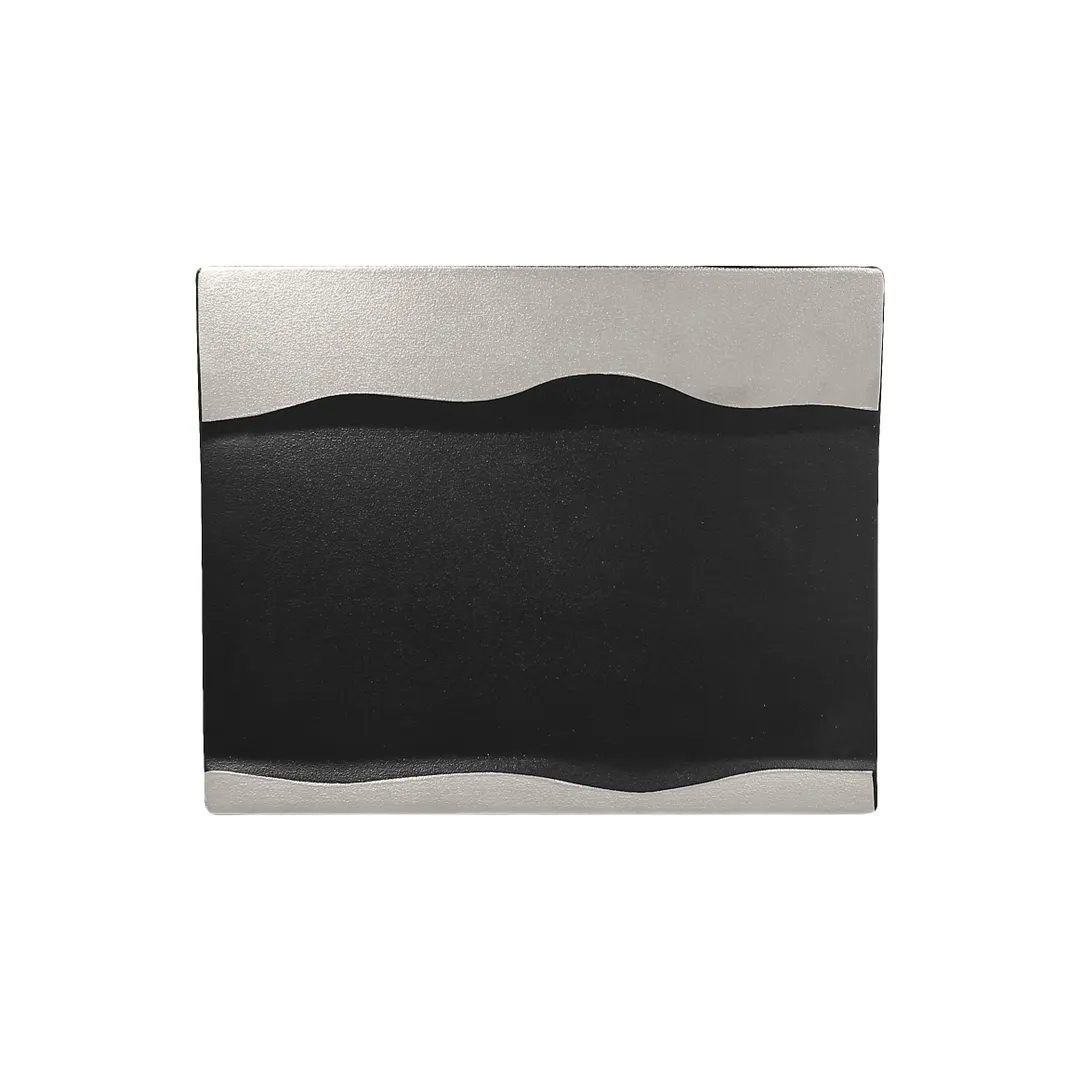 RAK Porcelain MFMRRP25SB Fusion Plate, 9.75" x 7.875", Porcelain, Black/Silver Finish - 12/Case
