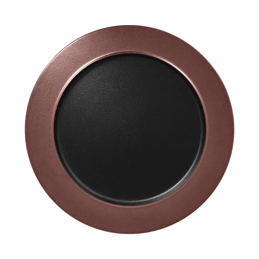 RAK Porcelain MFNOFP32BB Plate, 12.625" Dia, Flat Edge, Black Bronze Porcelain - 6/Case