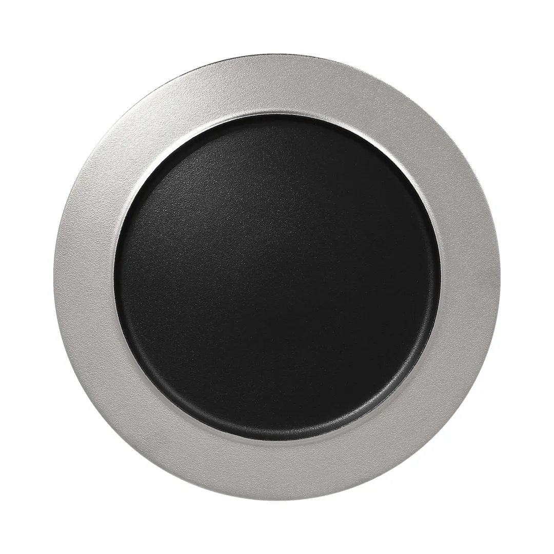 RAK Porcelain MFNOFP32SB Fusion Plate 12.625" Diameter Medium Rim Black Silver Porcelain - 6/Case