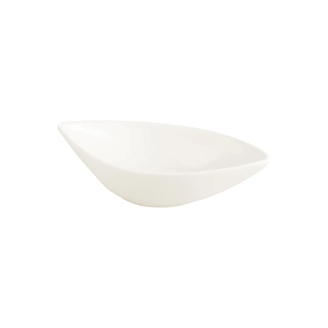 RAK Porcelain MNSB34 Max Boat Dish, 13‑Oz White Porcelain Bowl, Free‑Form, 8" × 4½" × 2" - 6/Case