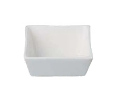 RAK Porcelain MNSD01 Mini Max Sauce Dish, 2‑Oz Square, 2½" x 1¼" Porcelain, Dishwasher Safe - 6/Case
