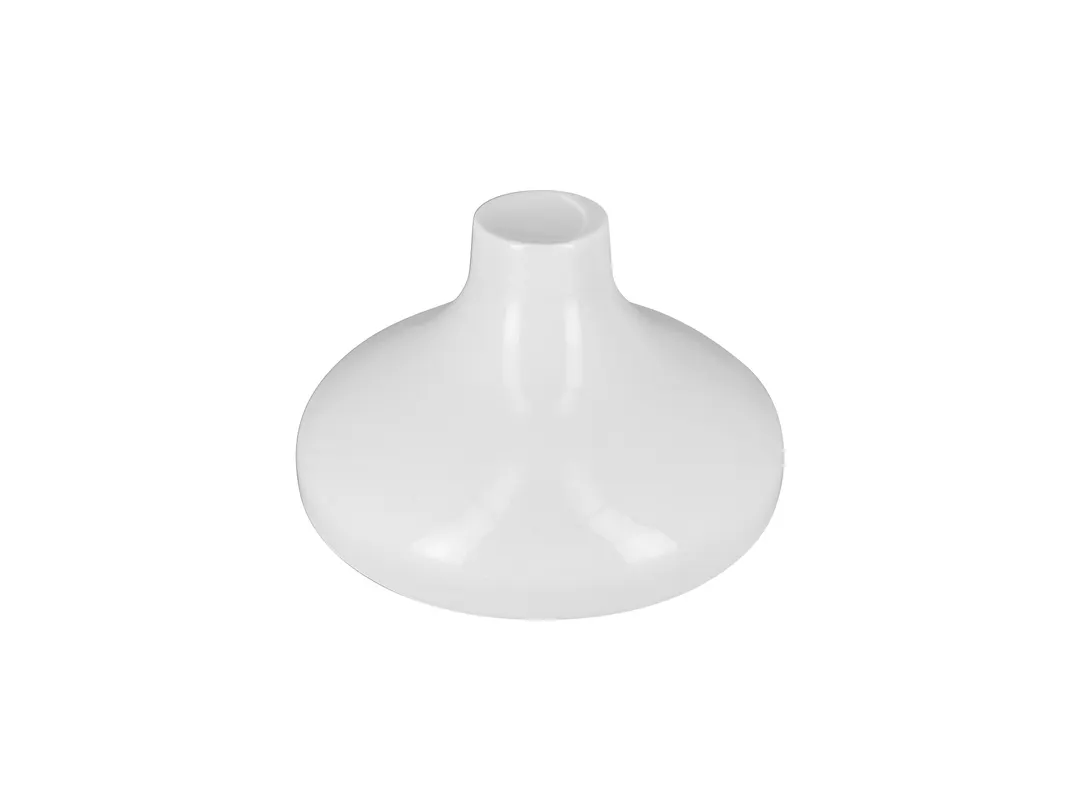 RAK Porcelain MOCL15 - 6" Round White Porcelain Cloche, 3.55" Height, Polaris, Bamboo Basket - 6/Case