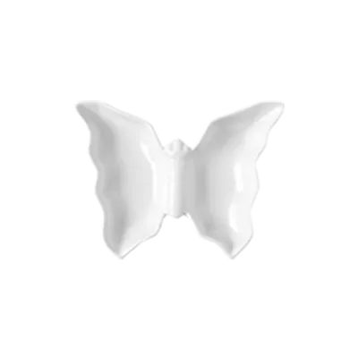 RAK Porcelain NABD16 - Butterfly Dish, 6" 2‑Comp Bowl, White Porcelain, Dishwasher Safe - 12/Case