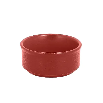 RAK Porcelain NFBABR02DR - Butter Ramekin 3.4 oz Magma Dark Red China, Dishwasher Safe - 12/Case