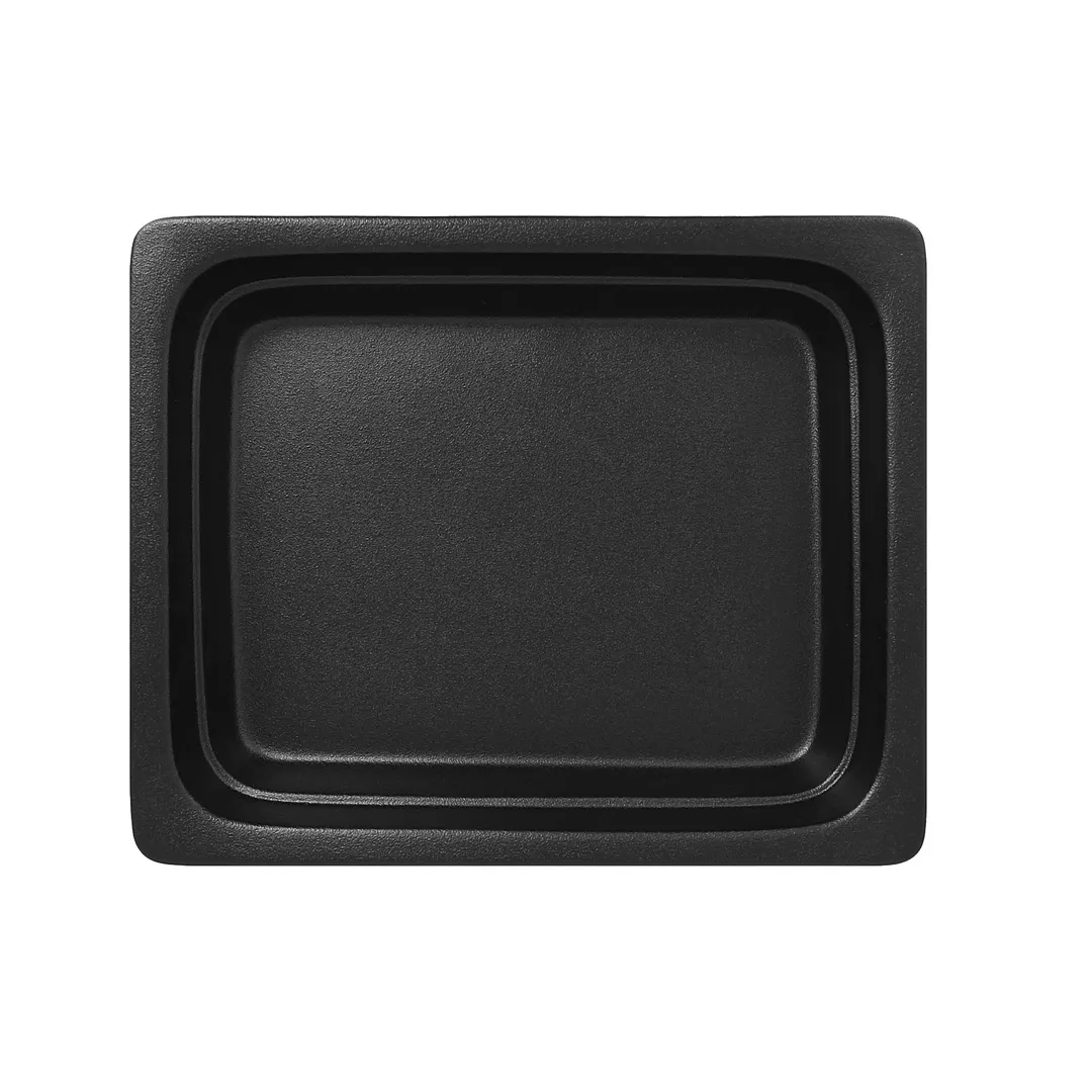 RAK Porcelain NFBU1.2BK Gastronorm Pan, 1/2 Size 111.5 oz Volcano Black China, Oven Safe - 1/Case