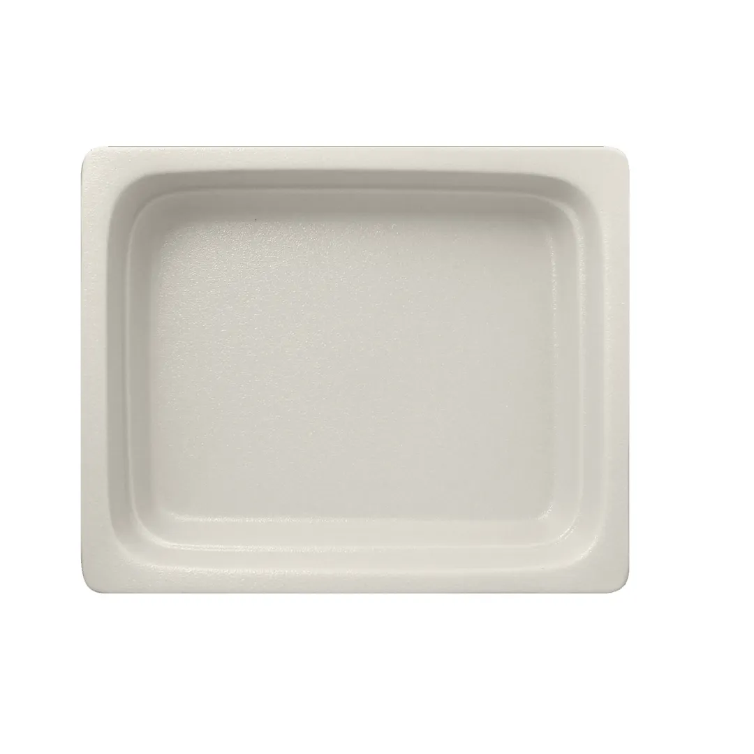 RAK Porcelain NFBU1.2WH - 1/2 Size 111‑5/9 oz Sand White China Food Pan, Dishwasher Safe - 1/Case