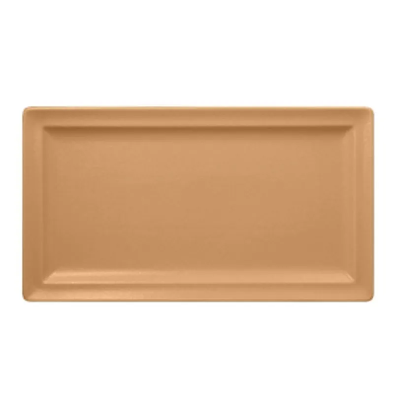 RAK Porcelain NFCLRP33PO Rectangular Plate, 13" x 9.05" Peach Orange Porcelain Flat Edge - 6/Case