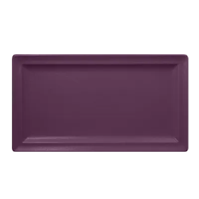 RAK Porcelain NFCLRP38PP Neo Mellow Rectangular Plate 14-15/16" x 8-1/4" Plum Purple Edge - 6/Case