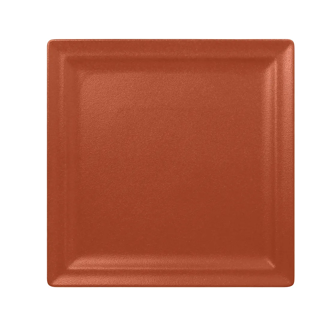 RAK Porcelain NFCLSP30BW Square Plate 11½" x 11½" Terra Brown China Flat Rim Oven Safe - 6/Case