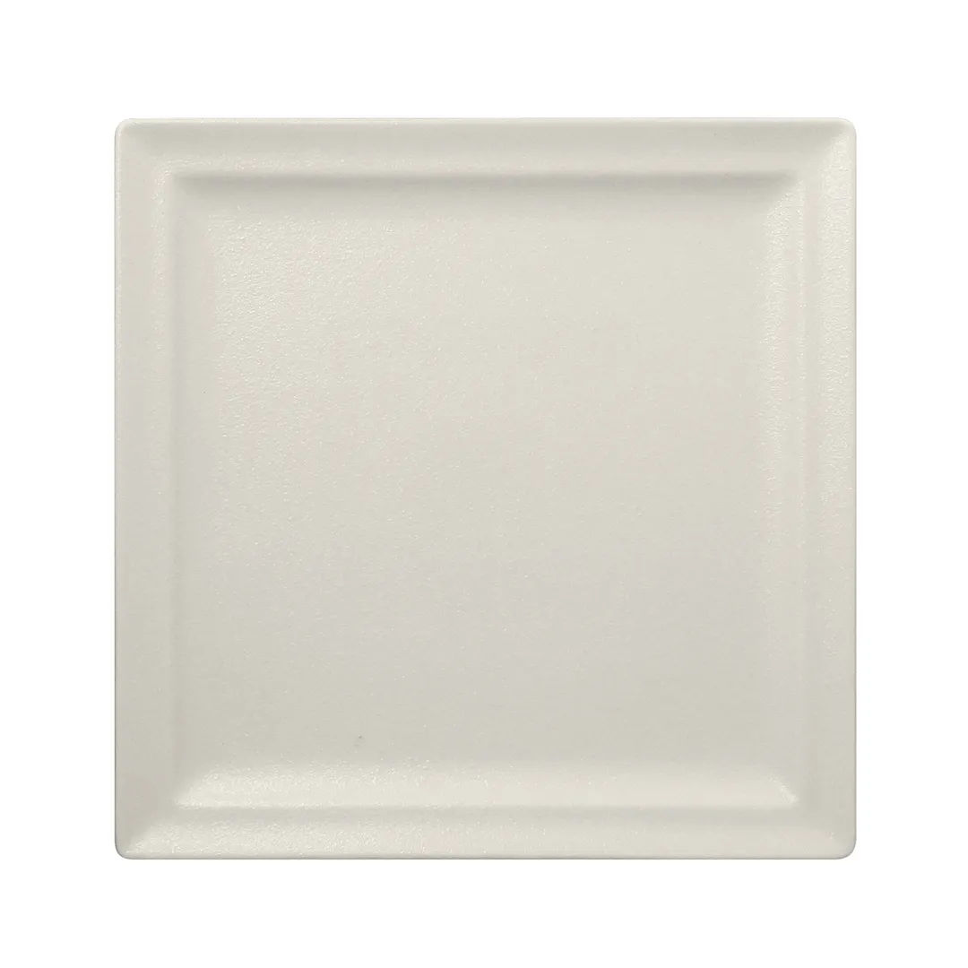 RAK Porcelain NFCLSP30WH Square Plate, 11½" x 11½", Sand White China, Oven/Microwave Safe - 6/Case