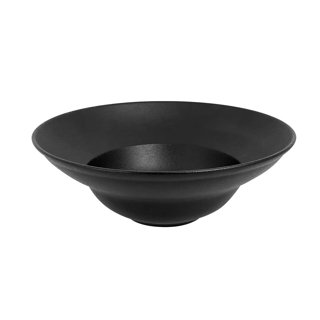 RAK Porcelain NFCLXD23BK - Neo Fusion 9" Round Bowl, 10.8 Oz, Volcano Black, Oven/Microwave - 6/Case