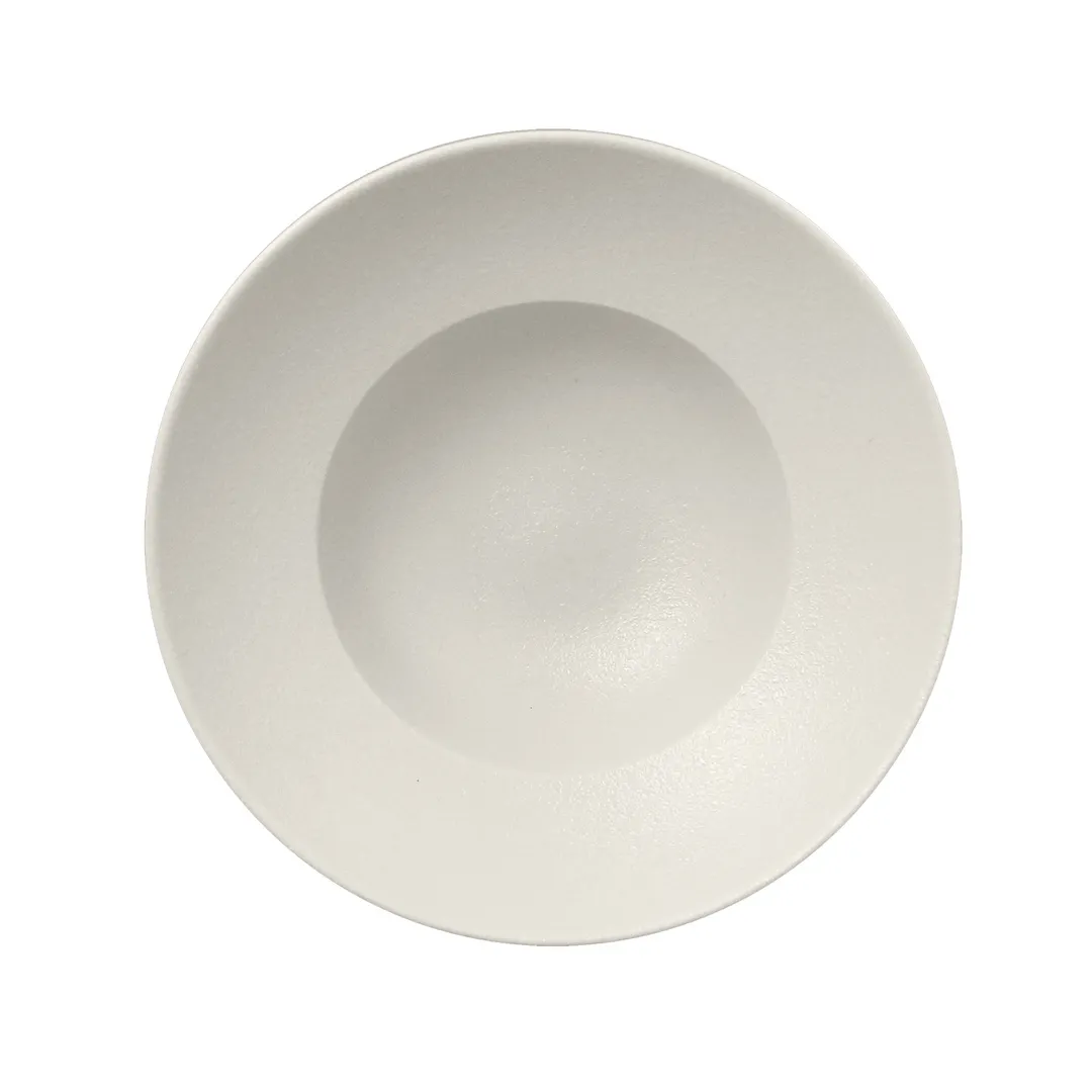 RAK Porcelain NFCLXD23WH - 9" Bowl, 10.8 oz, Sand White, Deep Rim, Oven/Microwave Safe - 6/Case