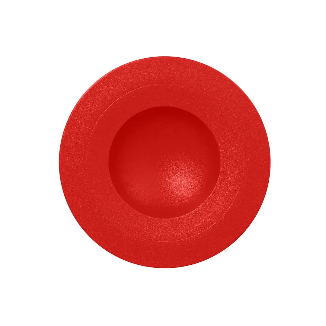 RAK Porcelain NFGDDP29BR - 12 oz Red Round China Bowl 11" Dia Wide Rim Dishwasher Safe - 6/Case