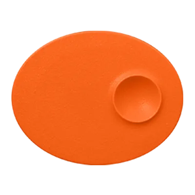 RAK Porcelain NFMROP18TO Oval Plate 7.1" x 4.35" Orange Porcelain, Oven Microwave Safe - 12/Case