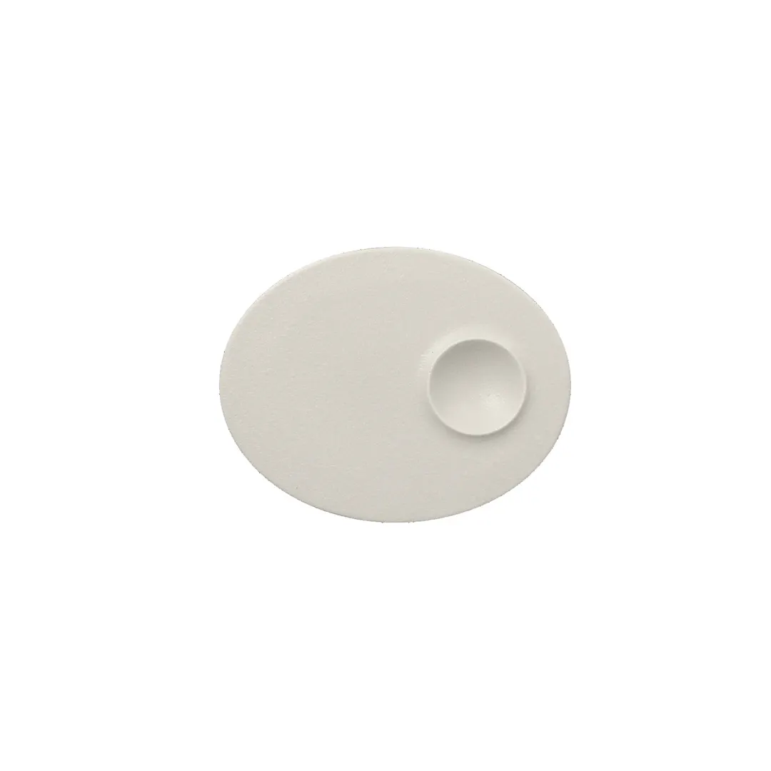 RAK Porcelain NFMROP18WH Oval Plate, 7" x 4-1/3", Sand White China, Break‑Resistant - 12/Case
