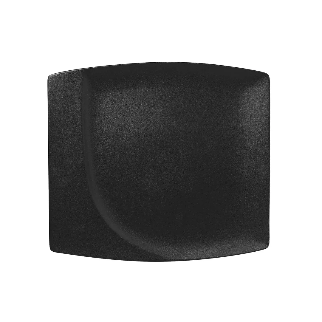 RAK Porcelain NFMZSP32BK Square Plate 12"5 x 11"7 Black China, Break‑Resistant, Oven Safe - 6/Case