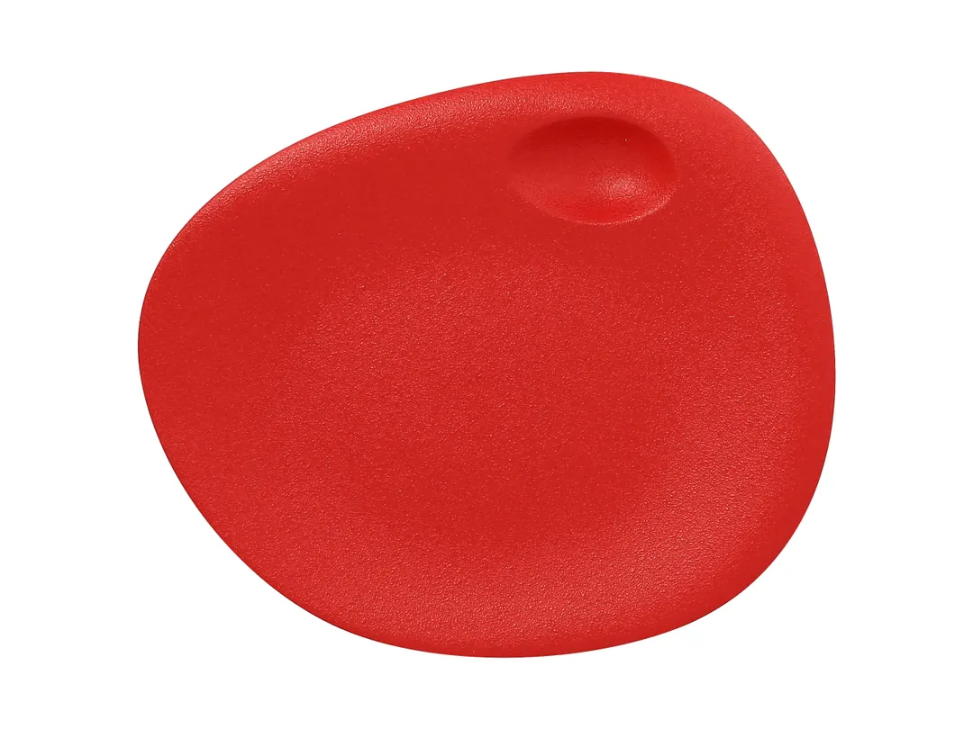 RAK Porcelain NFNBFP31BR Dinner Plate 12.25" x 10.44" x 0.67" Ember Red Free-Form Rim - 6/Case