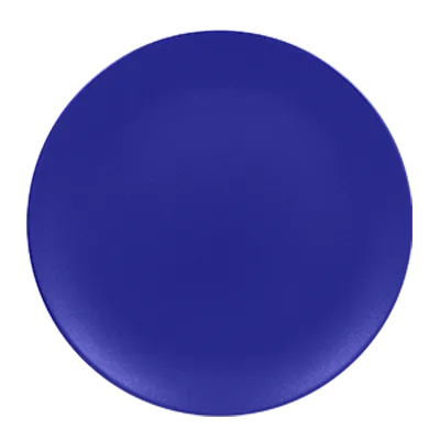 RAK Porcelain NFNNPR21BB Round Plate, 8.25" Diameter, Flat Coupe Rim, Blue Porcelain, Safe - 12/Case