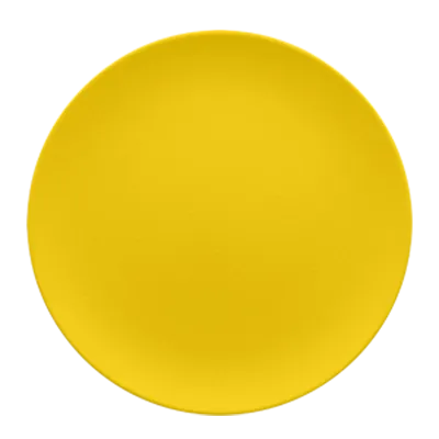 RAK Porcelain NFNNPR21CY Round Plate, 8.25" Diameter, Coupe Rim, Yellow, Safe for Dishwasher - 12/Case