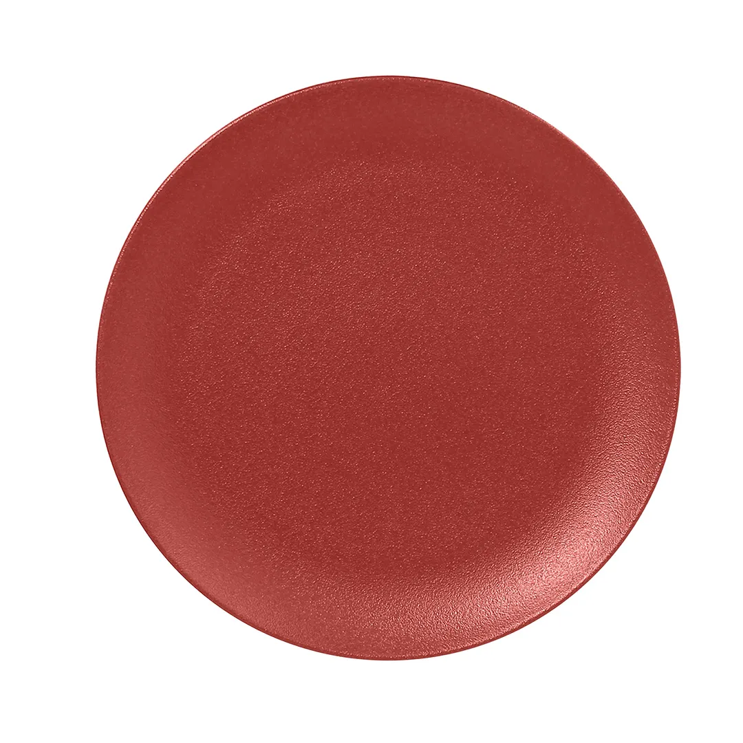RAK Porcelain NFNNPR24DR Plate, 9½" Round Dark Red China, Oven/Microwave Safe - 12/Case