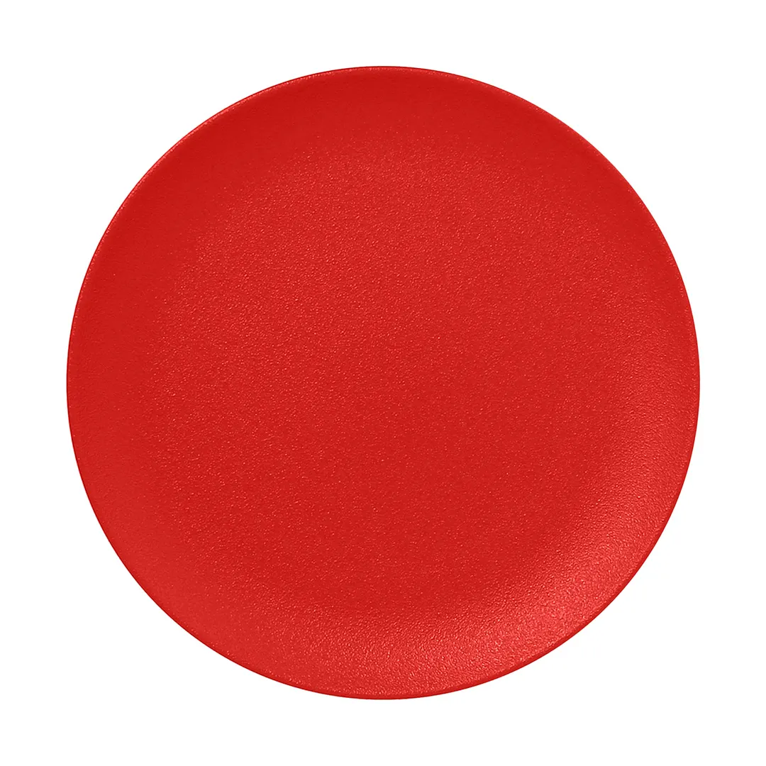 RAK Porcelain NFNNPR29BR Neo Fusion Round Plate 11.5" Ember Red Coupe Rim China Safe - 12/Case