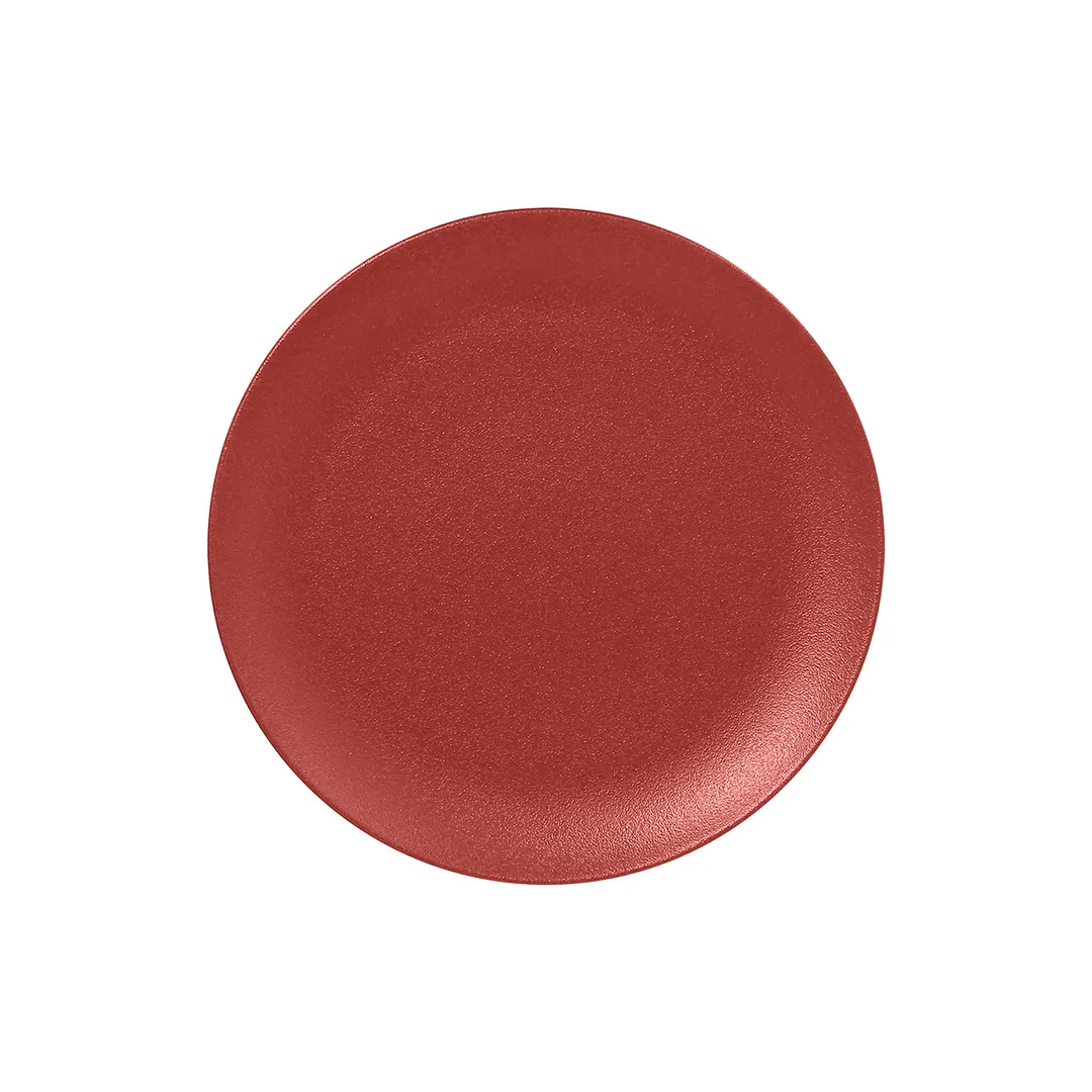 RAK Porcelain NFNNPR29DR Neo Fusion Round Plate, 11½" Dark Red Coupe Rim - 12/Case