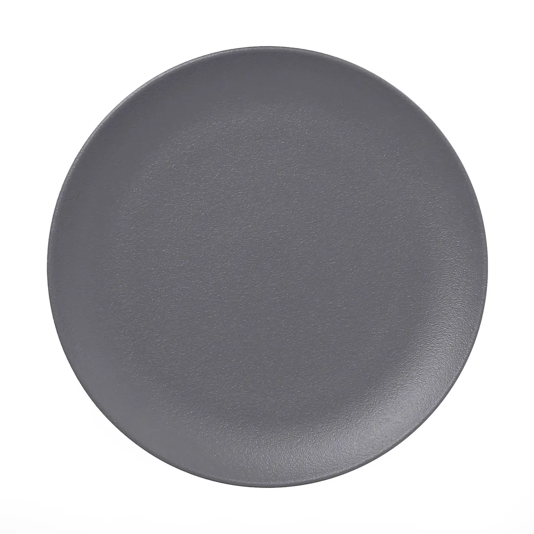 RAK Porcelain NFNNPR29GY Neo Fusion Round Plate 11½" Stone Gray Rim, Oven Safe - 12/Case