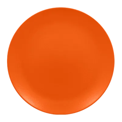 RAK Porcelain NFNNPR29TO Round Plate 11.4" Dia Coupe Rim Tangerine Orange Porcelain Safe - 12/Case