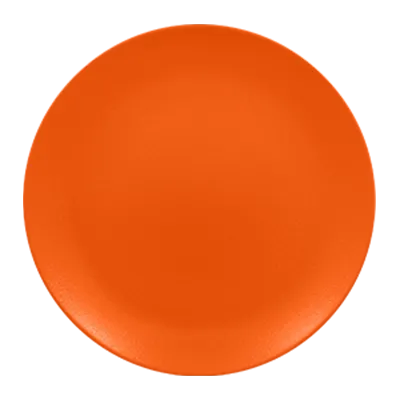 RAK Porcelain NFNNPR31TO Round Plate 12.2" Diameter Coupe Rim Tangerine Orange Porcelain - 6/Case