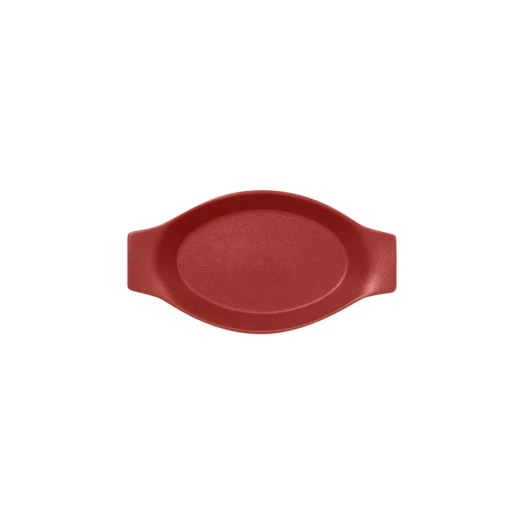 RAK Porcelain NFOPOD20DR Oval Baking Dish 6-3/4 oz 7-7/8" x 4-1/3" Magma Dark Red Oven Safe - 12/Case