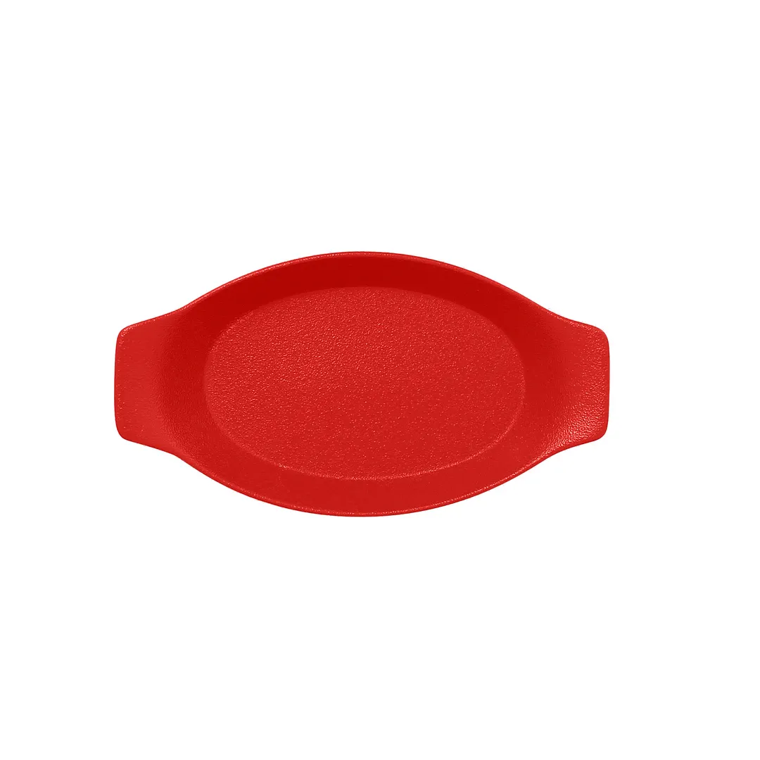 RAK Porcelain NFOPOD25BR Neo Fusion Oval Baking Dish, 11 oz, 9" x 5" Ember Red, Oven Safe - 24/Case