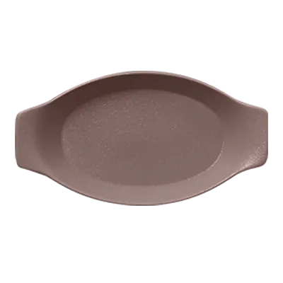 RAK Porcelain NFOPOD25CB - Oval Baking Dish 14.2 oz 9"-7/8 x 5"-1/2 Brown Porcelain Grip - 24/Case