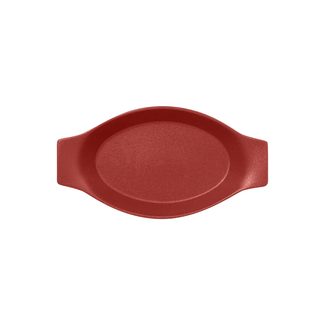 RAK Porcelain NFOPOD25DR Oval Baking Dish 11 oz 9" x 5" Magma Dark Red Lead‑Free Oven Safe - 24/Case