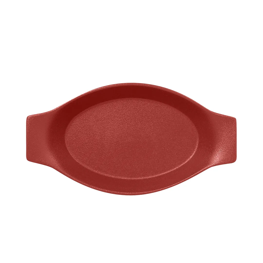 RAK Porcelain NFOPOD30DR - Oval Baking Dish, 26-3/8 oz 11" x 6" Magma Dark Red - 6/Case