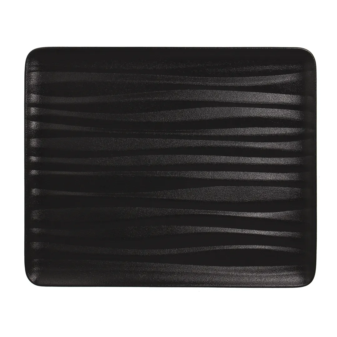 RAK Porcelain NFSHREP32W Rectangular Platter 12.8" x 10.65" Embossed Rim, Oven Safe - 6/Case