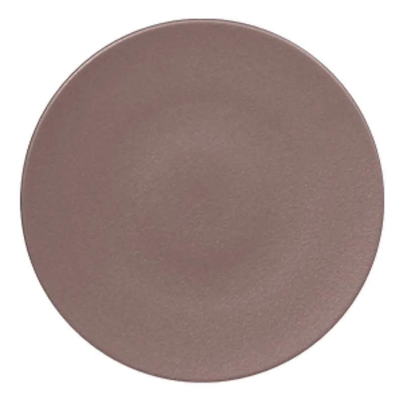 RAK Porcelain NFSPCP29CB Round Plate, 11"-2/5" Dia, Flat Edge, Brown Porcelain, Dishwasher Safe - 6/Case