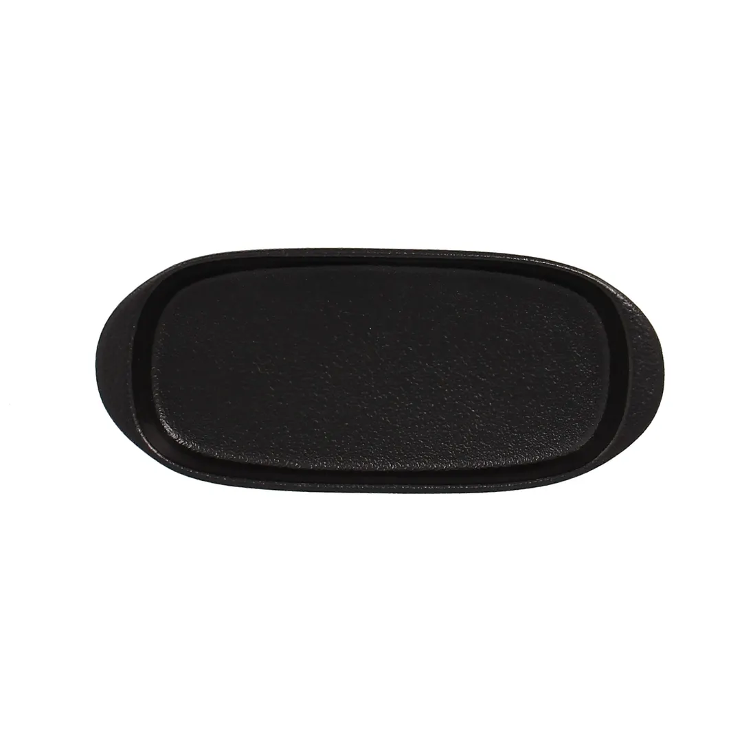 RAK Porcelain NFSTREP17 - Rectangular Porcelain Plate, 6.7" L x 2.75" W, Black, Safe - 12/Case