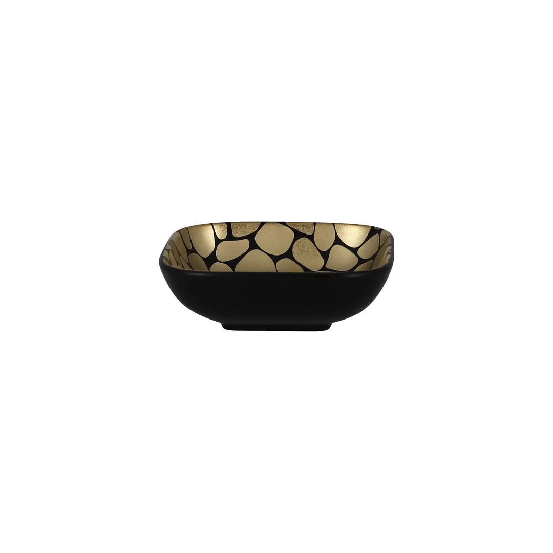 RAK Porcelain PBAUSB11 - Pebbles Square Bowl, 5.6 oz, 4"3/8 x 4"3/8, Gold Porcelain Finish - 24/Case