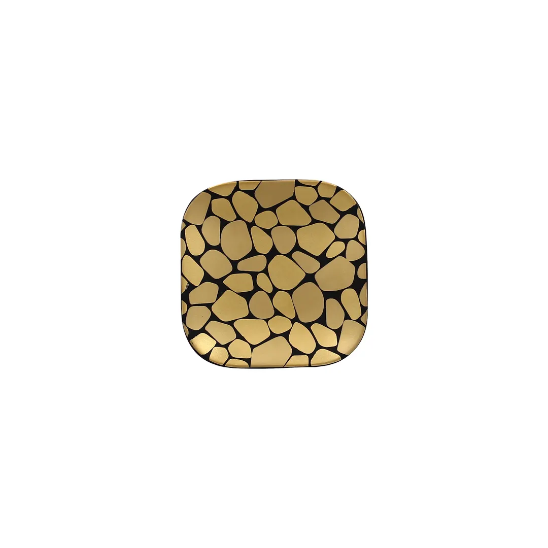 RAK Porcelain PBAUSP11 - Pebbles Square Plate, 4.33" x 4.33", Gold Porcelain, Safe - 12/Case