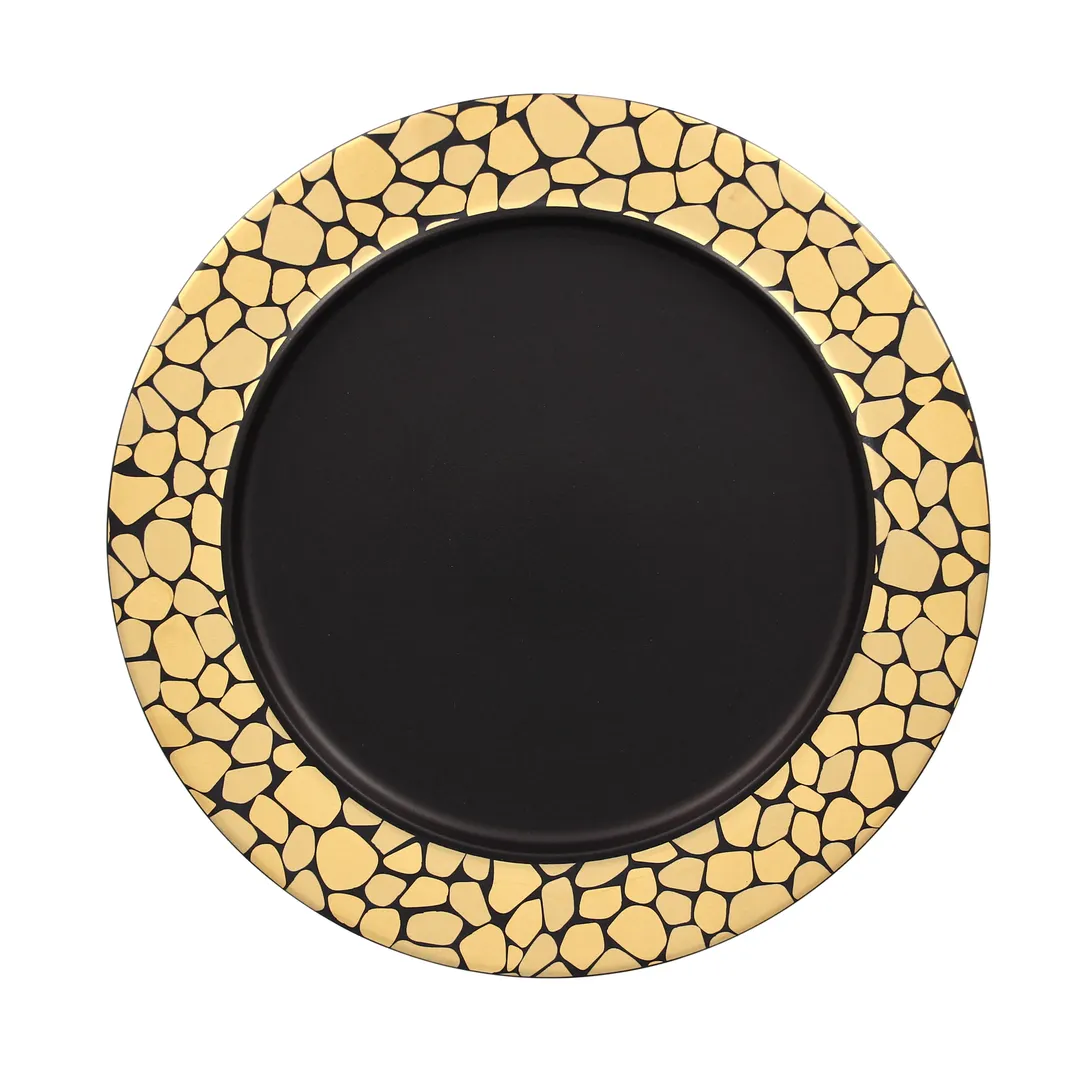 RAK Porcelain PBNOFP32 Round Plate 12.625" Diameter Flat Edge Rim Gold Porcelain - 6/Case