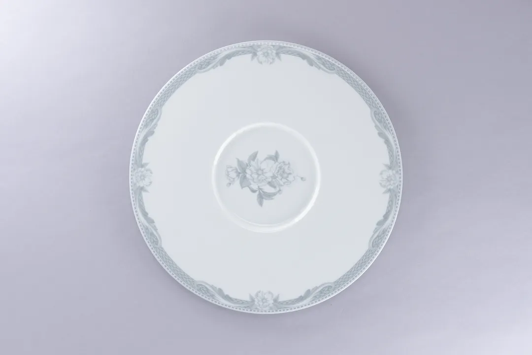 RAK Porcelain PLFDGF29D214 Floret Gourmet Plate, 11-2/5" Round White Porcelain Flat Wide Rim - 12/Case