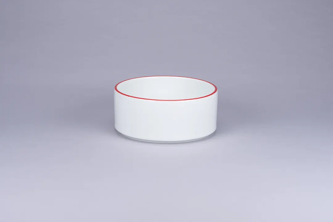 RAK Porcelain PLNOBW16CD25146 - 6" Porcelain Bowl Red Rim, 31 oz, Stackable, 6.3" Diameter - 1/Case