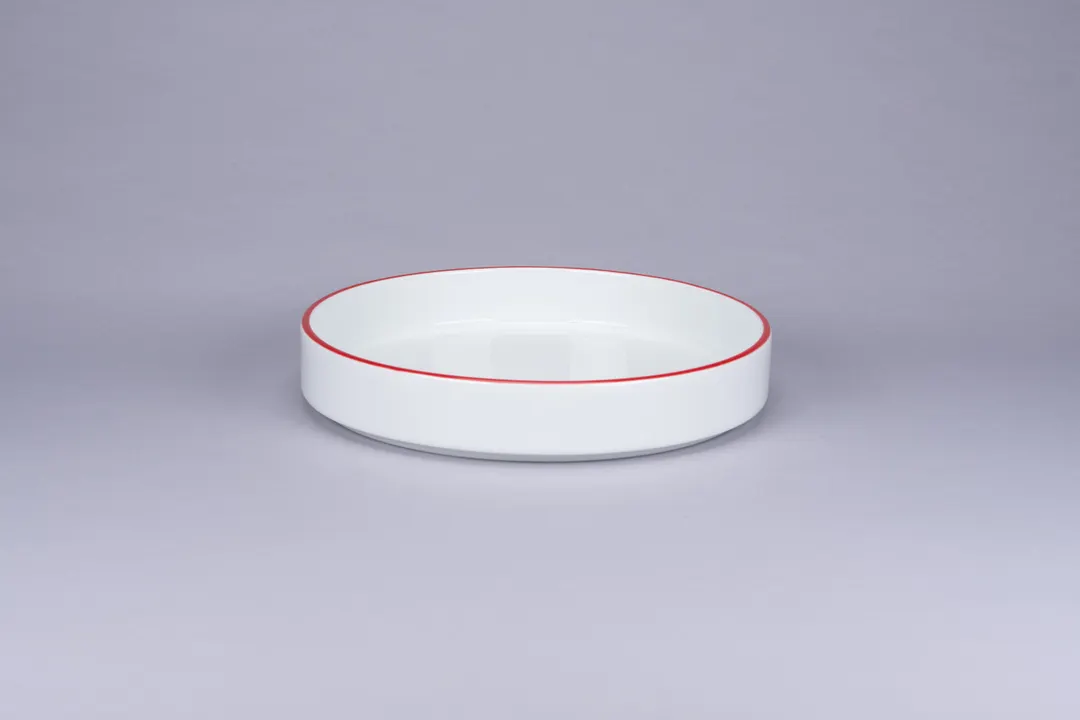 RAK Porcelain PLNODP23CD25146 - Stackable 9" Pasta Bowl, 33 Oz White Red Rimz, Case