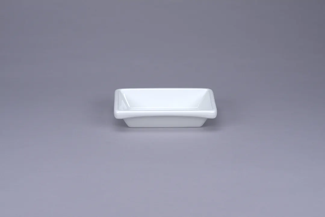 RAK Porcelain PLSKRTD15 - Rectangle Sauce Dish, 6" x 4", 7.4 oz (6-8 oz) White Porcelain, 12/Case