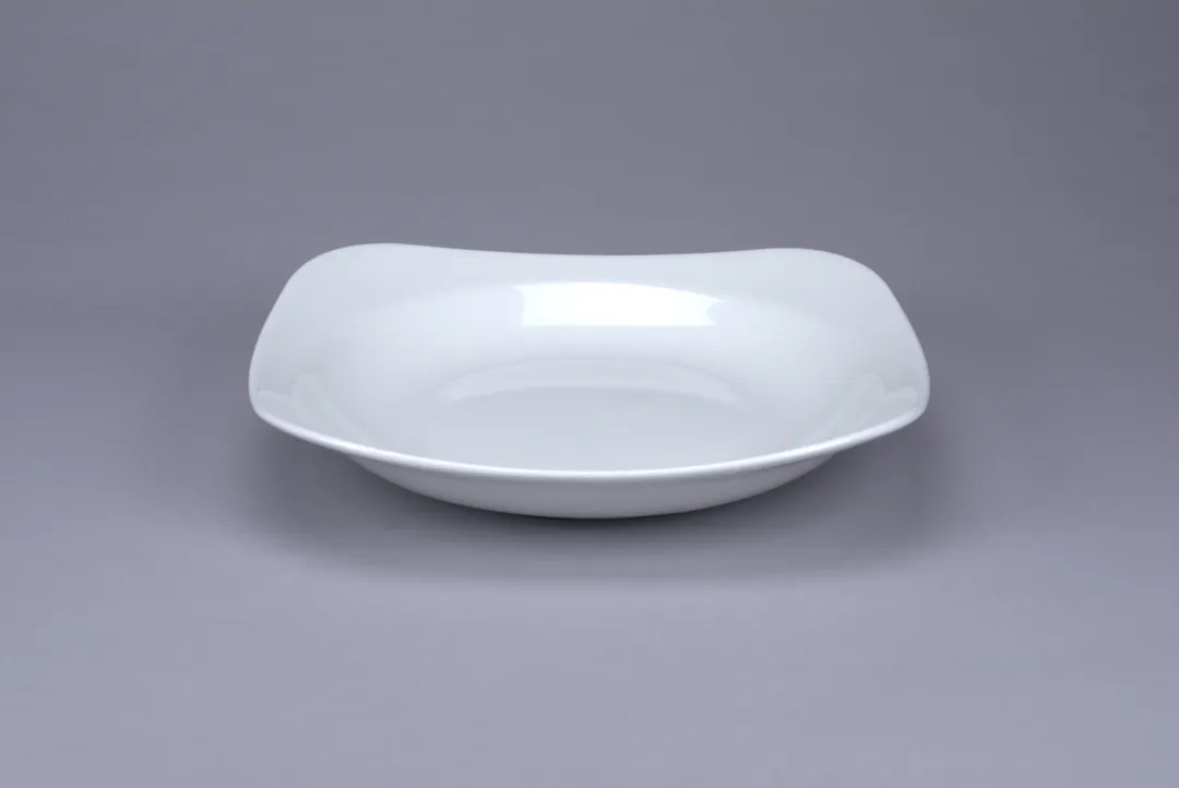 RAK Porcelain PLSKSDP27 Square Deep Plate, 10.7" x 10.7", White Porcelain, Polaris Finish - 12/Case